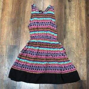 Multi-colored, Tie Back, Mini-Length Dress